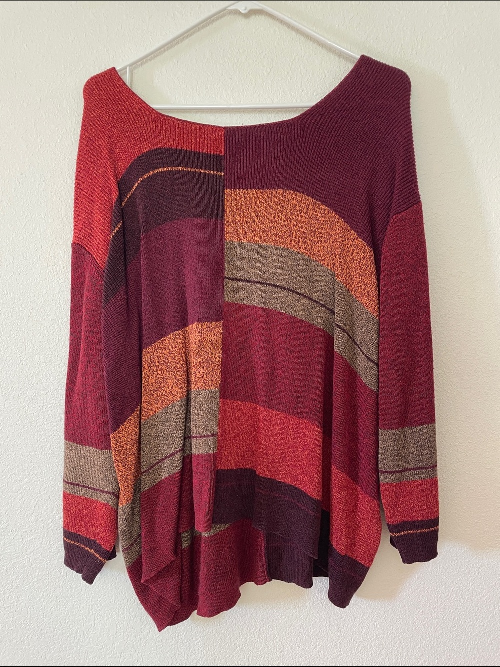 Sigrid Olsen Abstract Striped Sweater Size 2X